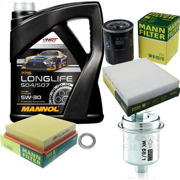 MANN-FILTER Inspektionspaket Mannol 5L Longlife 5W-30 FüR Honda Civic VI-image