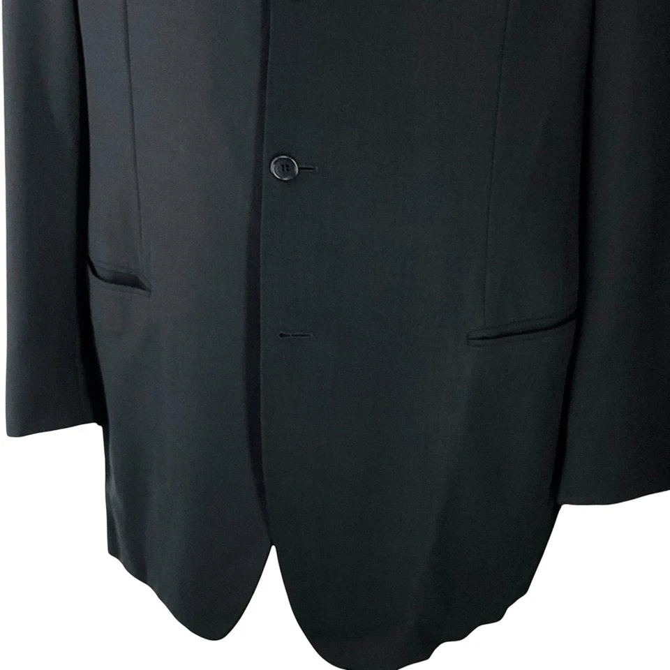 Vestimenta Blazer Mens 44L Black Pure Wool Fatto a Mano Classic Formal Jacket - Image 3 of 4