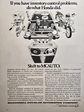 MCAUTO Inventory Control Solutions for American Honda Motor Co Print Ad 1976