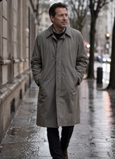 Botany 500 Vintage Trench Coat Men’s 42L Khaki USA Made Overcoat