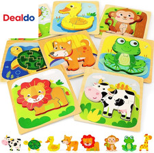 Wooden Puzzles for Toddlers 2-4, Montessori Toys for 1 2 3 Year Old Boys Girls,