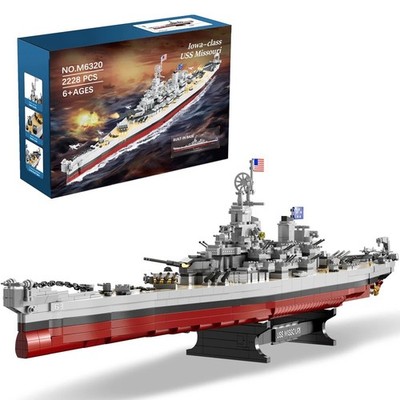 USS Missouri Blocks 2228PCS Large Battleship Model Warship Building Toy Set