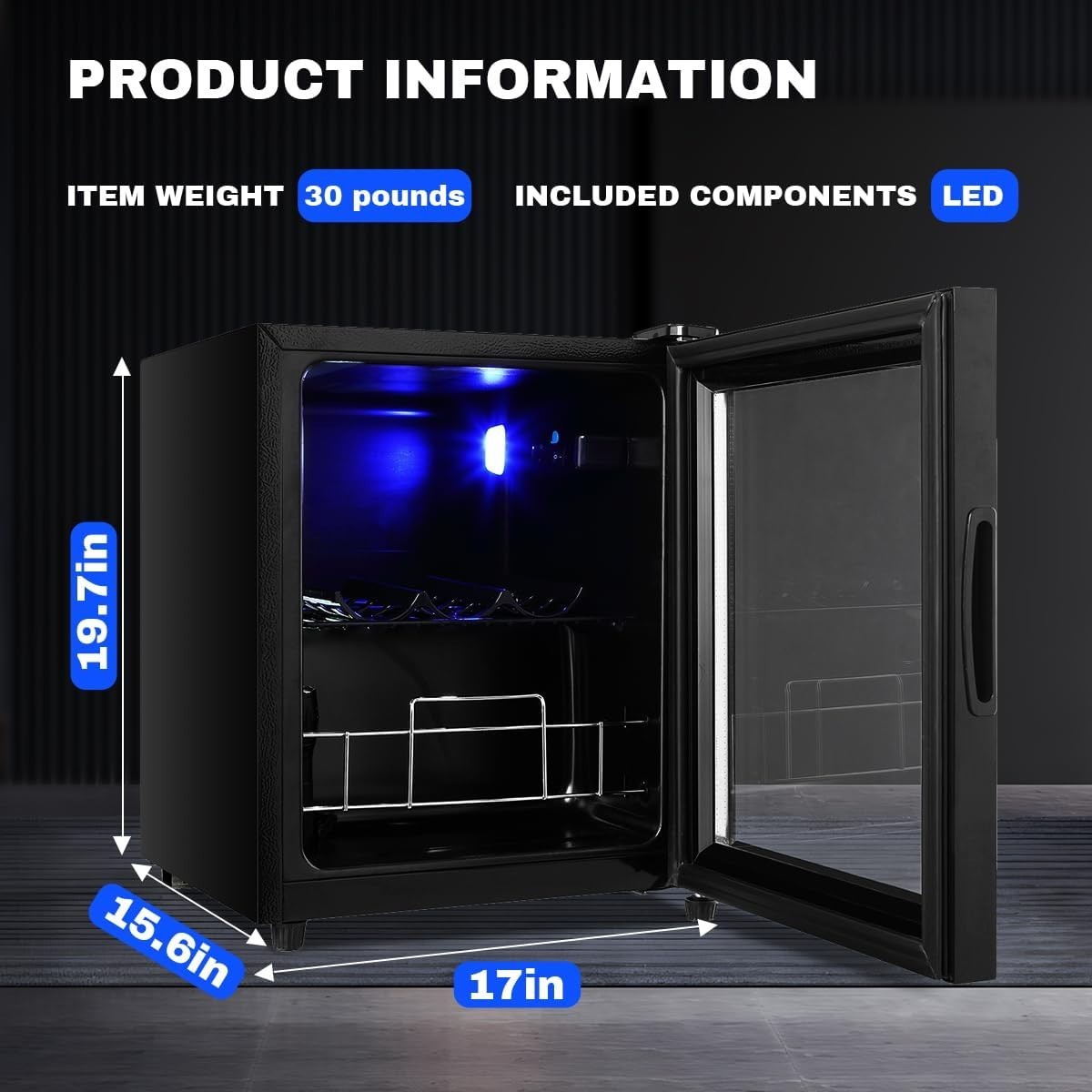 FLB-45 Small Mini Fridge Freestanding Beverage 75 Can, Cooler Refrigerator with 