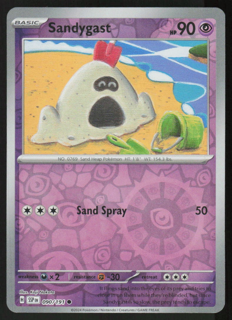 Sandygast 090/191 Common Surging Sparks Pokemon Reverse Holo Near Mint