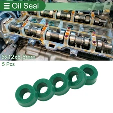 Oil Seal Seal Ring Rotary Shaft Seal TPU 6x12x5.5mm High Pressure Green 5 Pcs