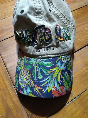 Robin Ruth Puerto Rico Floral Embroidered Hat/Cap - Tan 