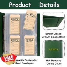 Green Seed Storage Organizer Binder 4 Ring 100 Pockets