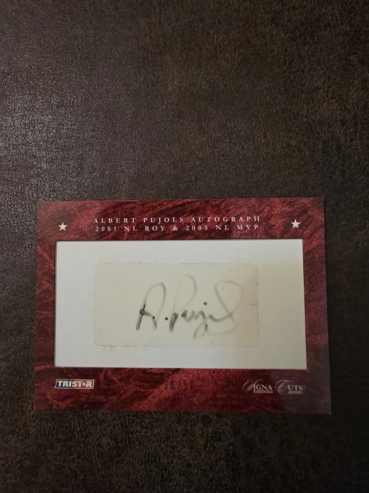 TriStar SignaCuts 2008 Albert Pujols autógrafo corte firma #30/50 descolorido Foto 2 de 4