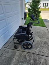 Invacare Impact Focus CR Tilt-In-Space Wheelchair With Adjustable Headrest Black