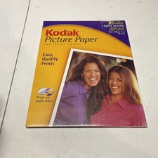 KODAK Picture Paper For Inkjet Printers Soft Gloss 25 Sheets 8.5 x 11 New