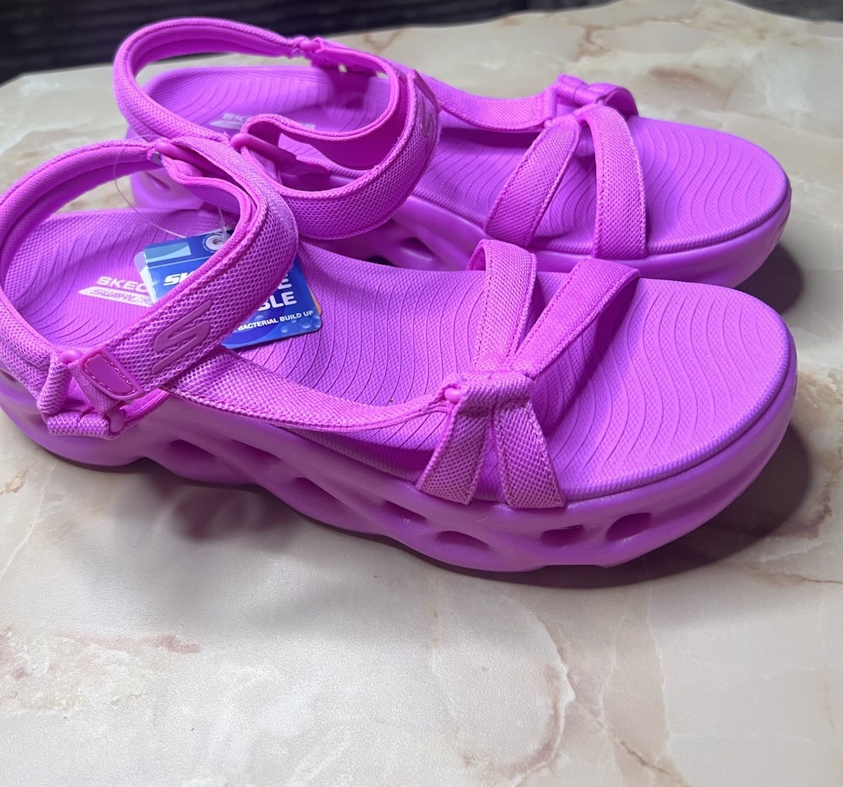 Woman's Sandals Skechers On-the-go Go Run Swirl Tech Sandal - Fierce USA Size 10