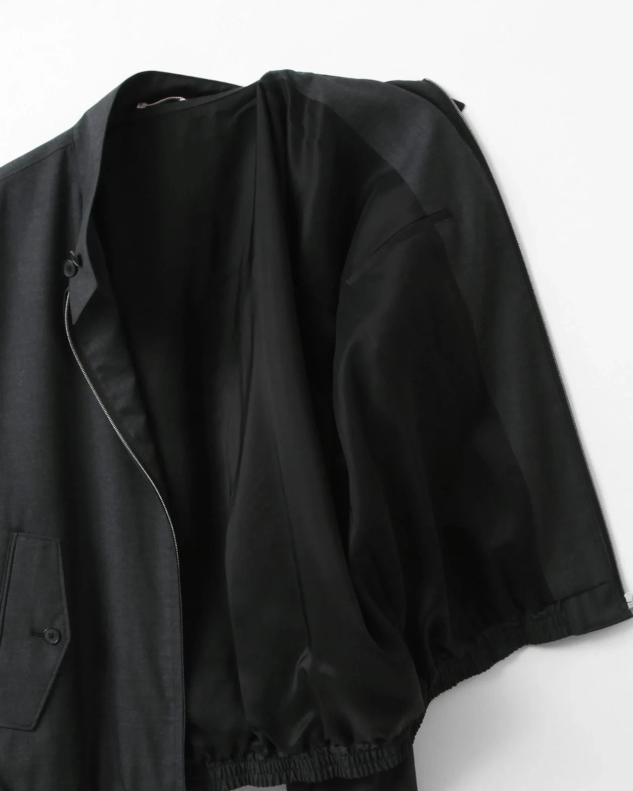 Auralee Ultra Fine Tropical Wool Zip Blouson Charcoal 5 NWT Harrington SS26 image 23