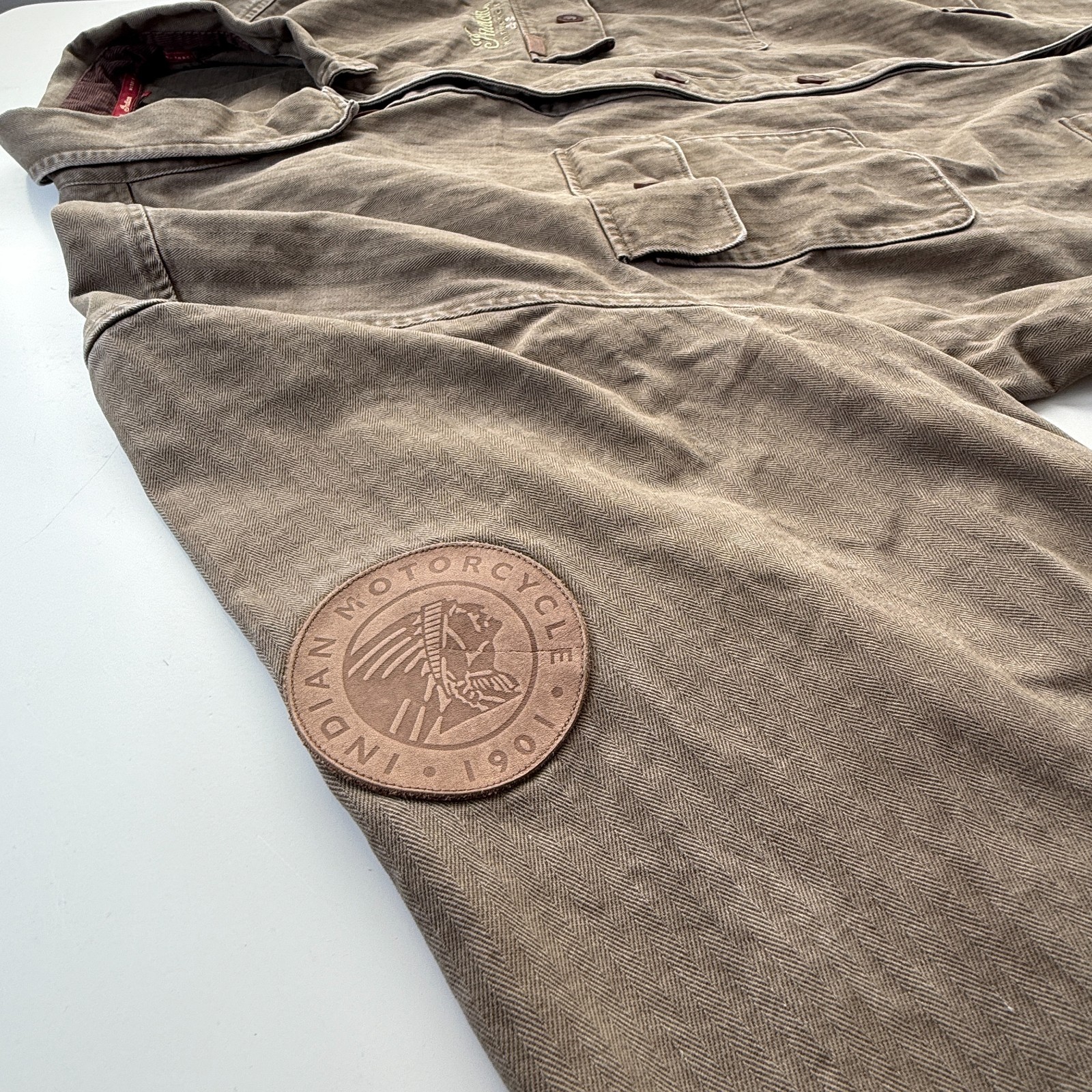 INDIAN MOTORCYCLE Button Down Canvas Overshirt Ja… - image 4