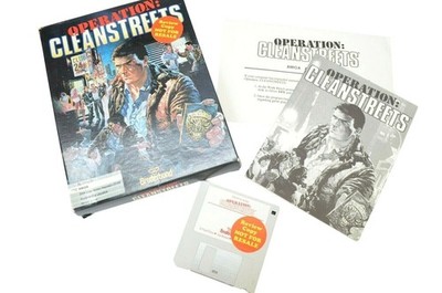 Amiga Operation Cleanstreets Game REVIEW COPY Manual Disk 1988 Commodore