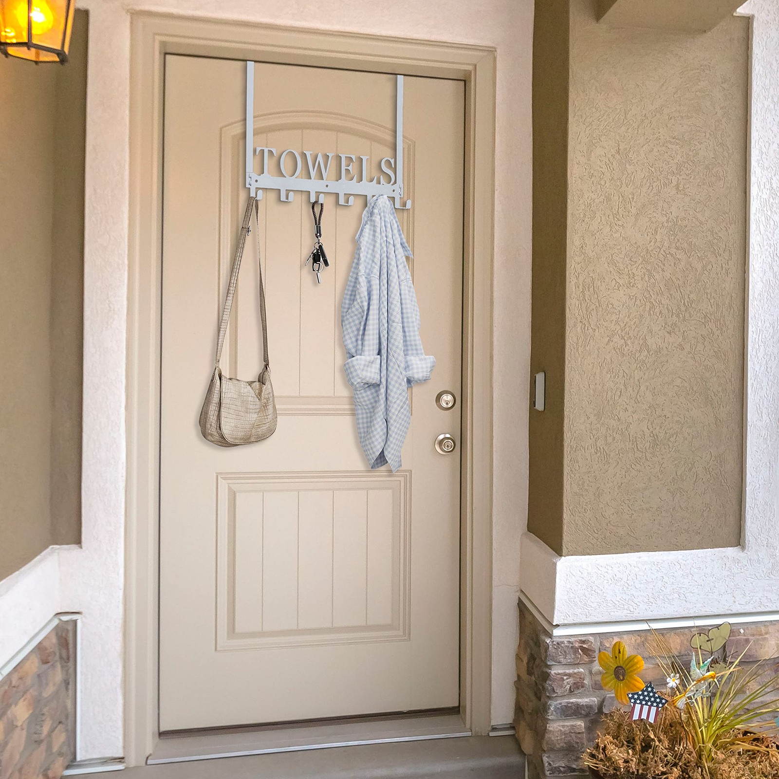 Over The Door Hooks, Towel Rack for Bathroom, Door Mount Towel Hooks Bath Tow...