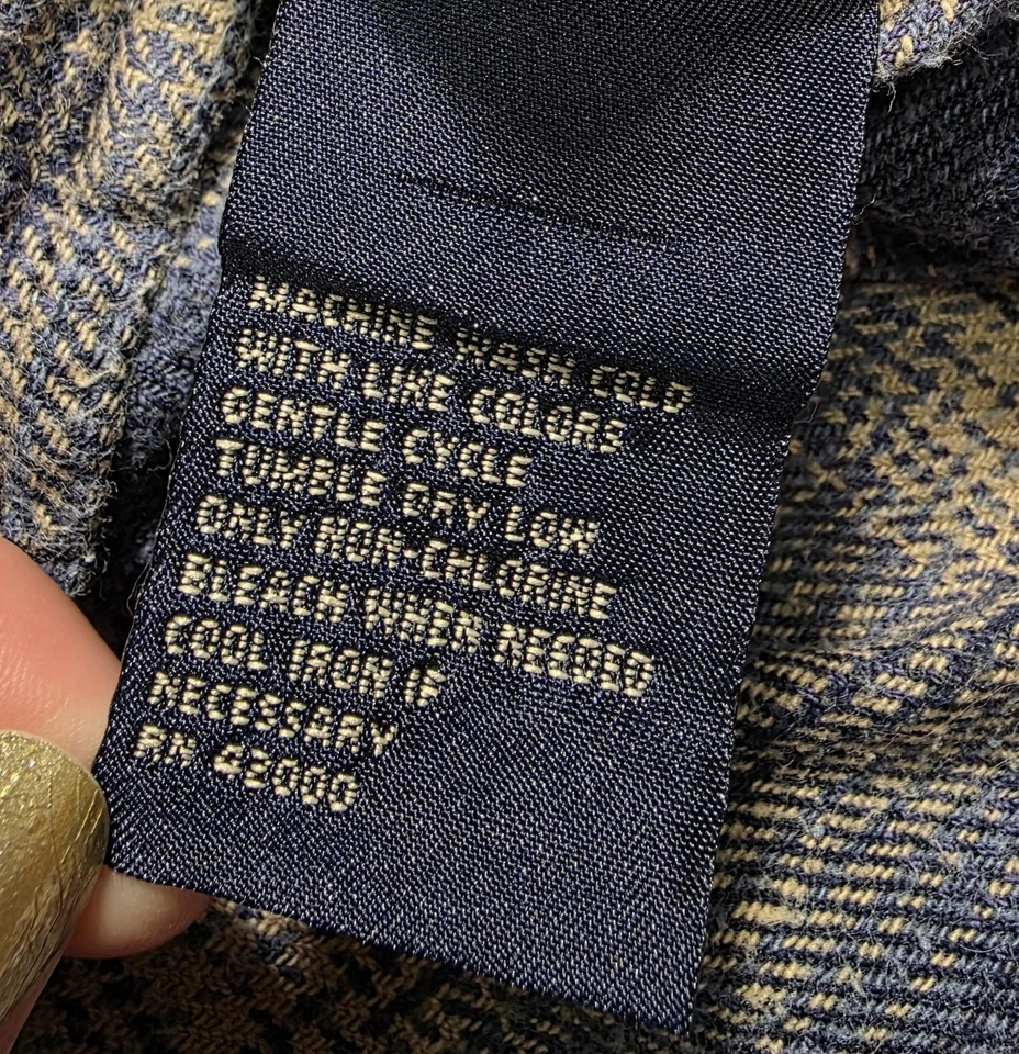 Camisa De Colección Route 66 Grunge Para Hombres Mediana Franela a Cuadros Botón Manga Larga Y2k Años 90 Foto 3 de 4