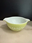 Vintage Pyrex Glass Avacado Green Crazy Daisy Spring Blossom Bowl #441