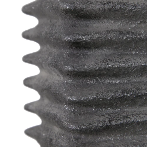 Rustic Modern Metallic Charcoal Table Lamp Ribbed Industrial Ceramic Dark Gray - Picture 6 of 6