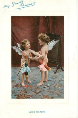 Tuck Valentine Postcard Love's Pleading 136 Winged Cupids