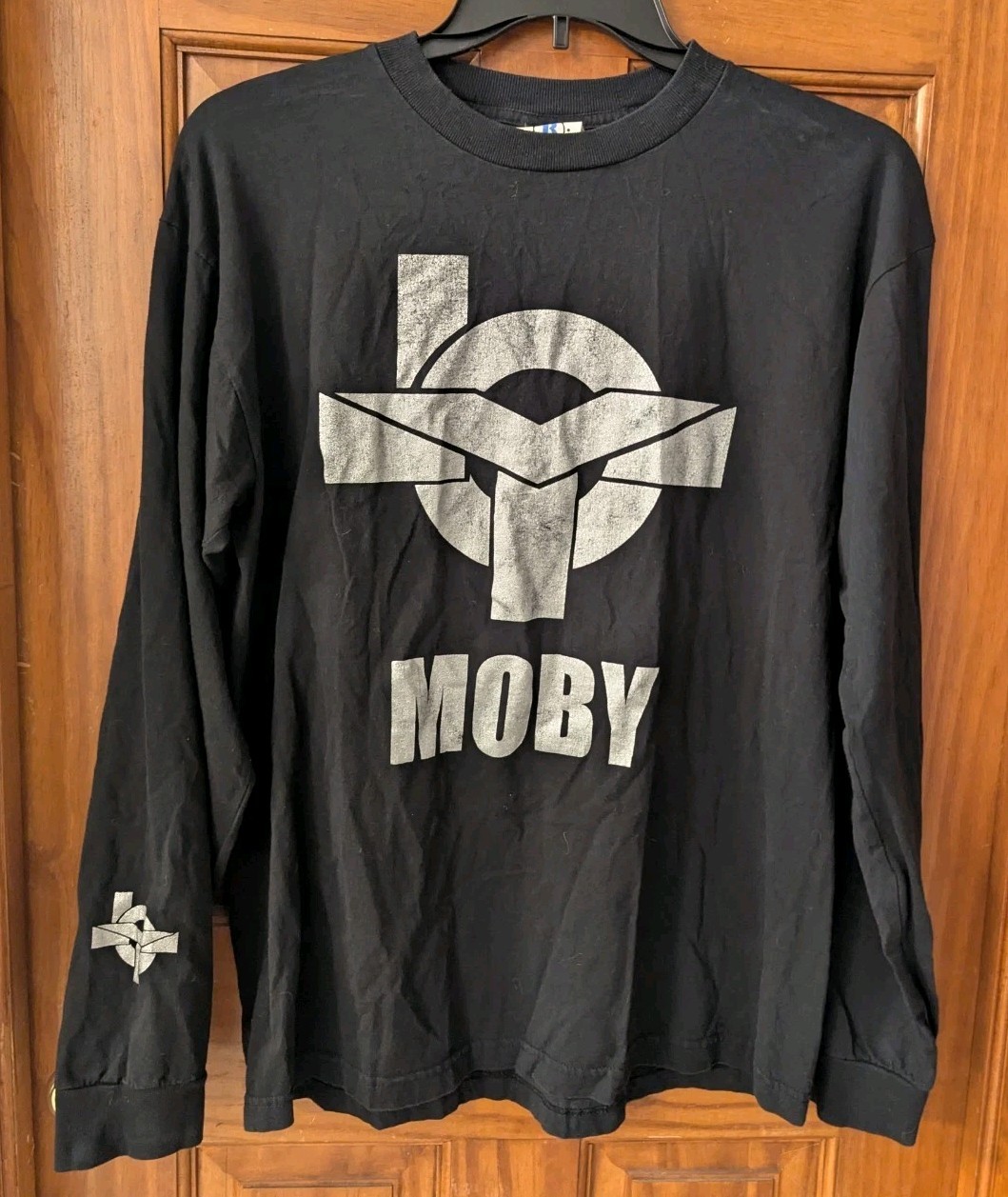 MOBY s Era Long Sleeve Large Black 1990s vintage concert t-shirt, vintage, size L, single stitch, B+ condition