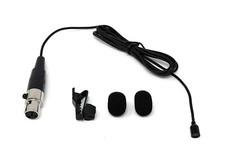 Black Lavalier Lapel Microphone Mic w/ 4 pin mini XLR TA4F for Shure wireless
