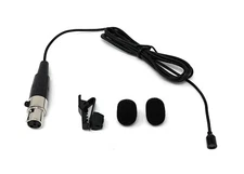 Black Lavalier Lapel Microphone Mic w/ 4 pin mini XLR TA4F for Shure wireless