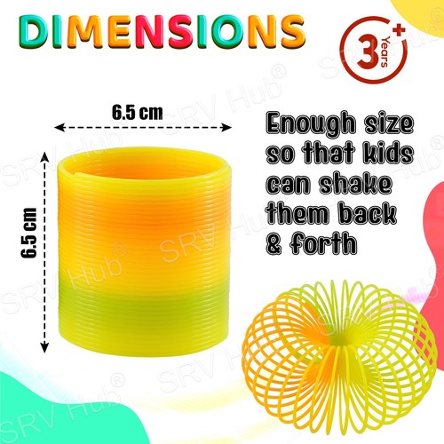 Rainbow Magic Spring Toy Dinosaur Stretchy Bouncing Rings 6.5cm Xmas Party Gift - Picture 36 of 56