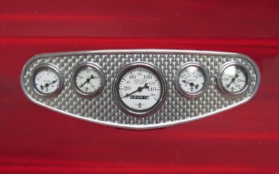 Stewart Warner style gauge panel with engine turned insert