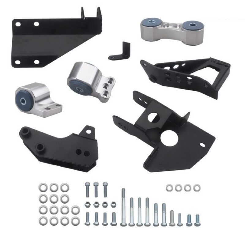 JackspaniaRacing EF Dual Height K-Series Swap Motor Mount Kit – 88-91 Civic CRX – 70A Polyurethane - View #4