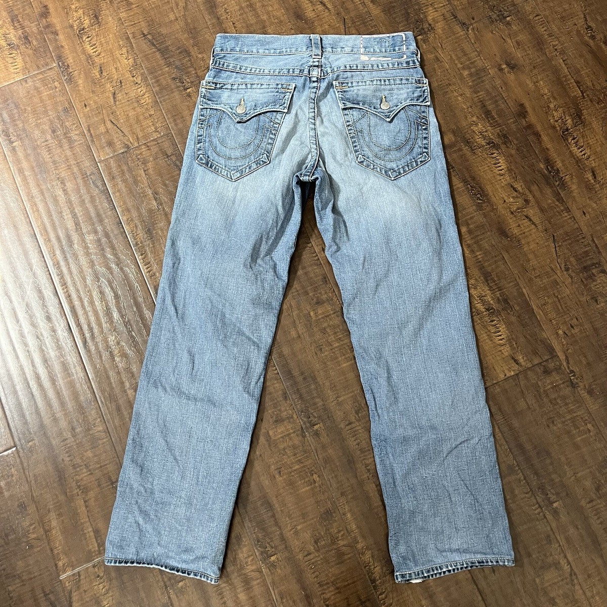 TRUE RELIGION Straight Flap Pocket Jeans 34x31 Actual Blue Vintage 