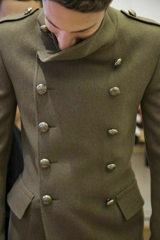BALMAIN x H&M DOUBLE BREASTED WOOL MILITARY OLIVE COAT NWOT 