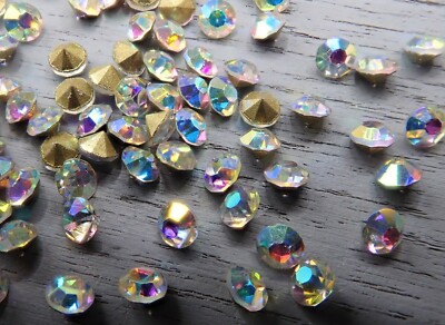 2x1,6mm SS8 Strasssteine Spitzboden foliert transparent 10-1500 Stück SB 958