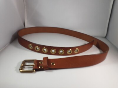 GAP Brown Leather Belt Gold Buckle Size L- 45 display picture 3