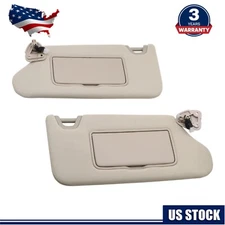 OEM 2013-2018 Nissan Altima 1 Pair Set Driver&Passenger Sun Visor Beige w/ Light