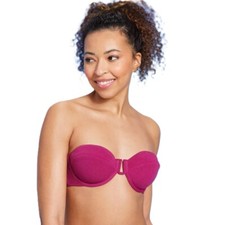 Shade Shore Purple Balconette Underwire Crepe Bikini Swim Top - Size 34B Small