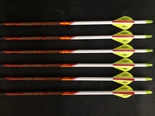 Black Eagle Outlaw White Crested Fletched 350 Arrows 1/2dz BRAND NEW