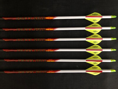 Black Eagle Outlaw White Crested Fletched 350 Arrows 1/2dz BRAND NEW