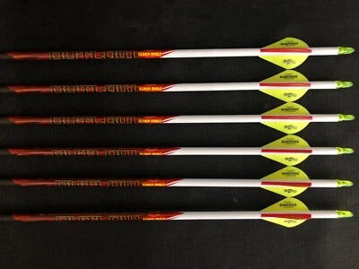 Black Eagle Outlaw White Crested Fletched 350 Arrows 1/2dz BRAND NEW