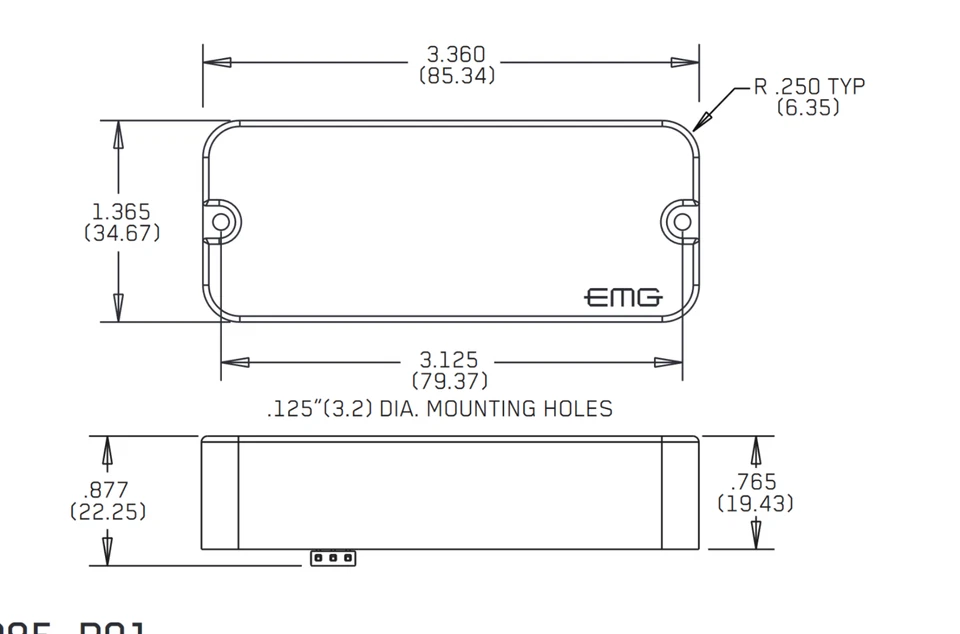 EMG P60 BLANCO ESTILO P-90 CARCASA PASTILLA ACTIVA OLLAS EJE CORTO (JUEGO DE 1 CUERDA) Foto 2 de 2