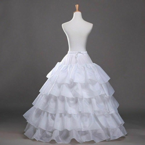 4 Hoop Crinoline Bridal Petticoat Wedding Underdress Gown Slip Prom Underskirt - Picture 5 of 9