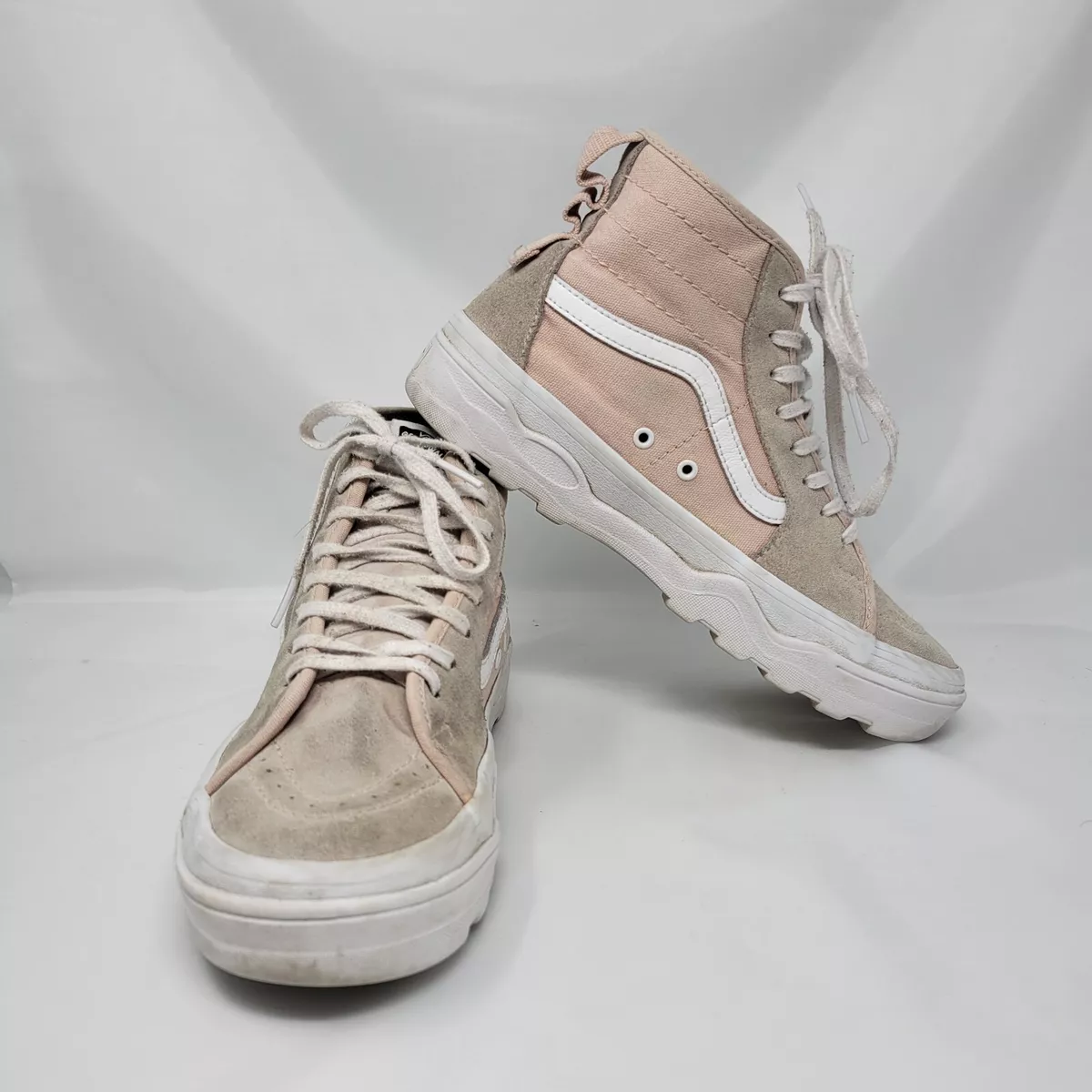 VANS Pink White 721454 Sentry SK8 Hi Lug Platform Sneakers Women s