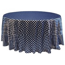 5 Polka Dots Satin Tablecloths 120" Round Birthday Party Event Banquet 5ft Table