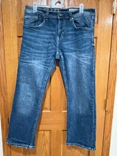 TK AXEL T.K. AXEL Slim Boot Men's 38 x 32 Blue Denim Jeans Pant Flap Pockets