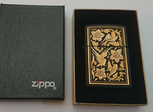 Nature's Medley 18ct Gold Leaf Inlay Vintage Toledo Zippo Lighter, c. 1996 - Picture 2 of 6