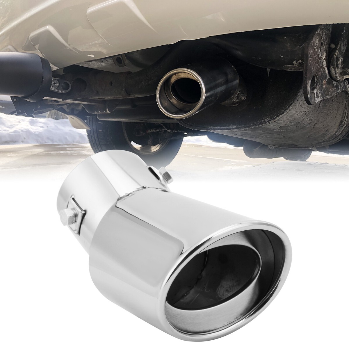 Stainless Steel Exhaust Muffler Tail Pipe Tip For Toyota Highlander 2015-2018 – Silver