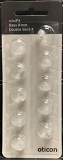1 Pack Oticon miniFit 8mm Bass Double Vent Domes For Hearing Aids 10 Domes Total