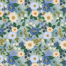 Rifle Paper VINTAGE GARDEN New Release Vintage Blossom in Mint Metallic Fabric