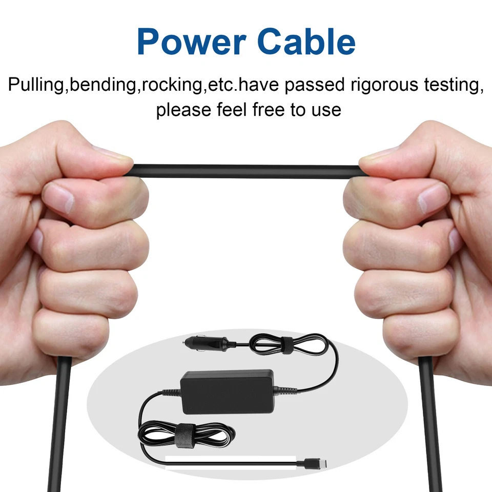 USB-C CAR Charger for Dell Latitude 5510 7200 7520 9520 9330 Laptop DC Adapter - Image 4 of 4