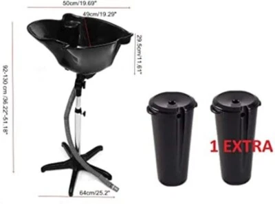 HAIRSTORE Strong Mobile Hair Basin Drainage, 2 Tanks Buckets, Shampoo Basin Sink