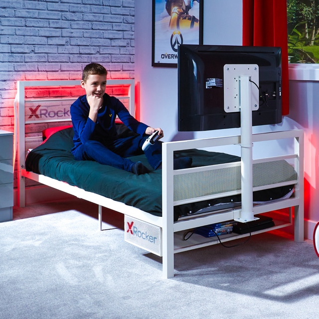 X Rocker Basecamp Single TV Gaming Bed White (2020123) for sale